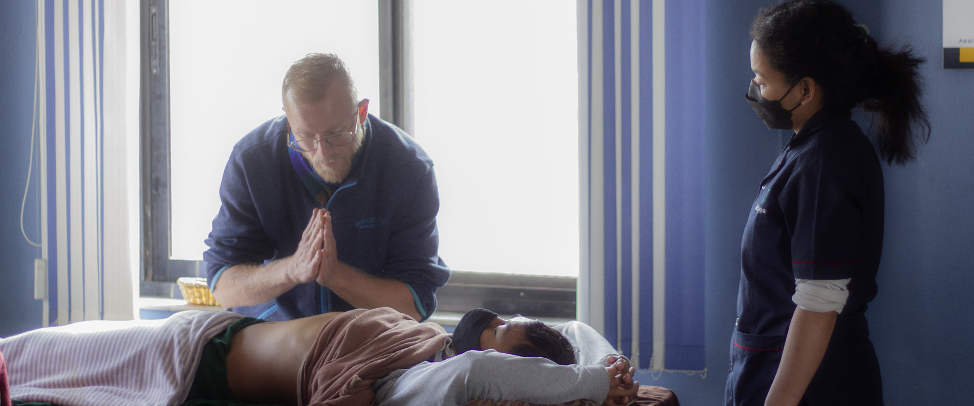 International Student performing one of the steps of Swedish Body Massage at AIPA Nepal Spa Academy AIPA - Nepal Spa Academy